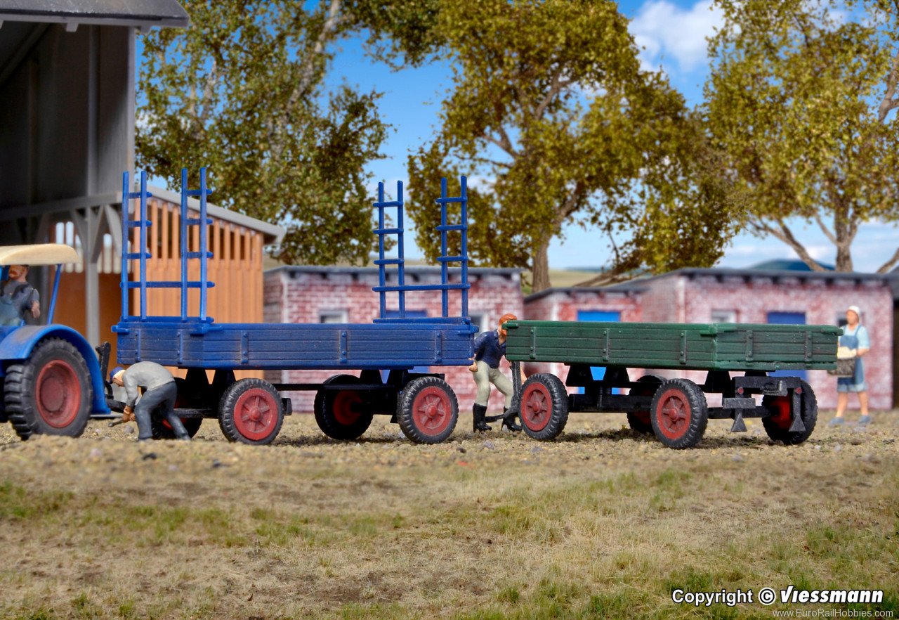 Kibri 15702 H0 FENDT rubber wheel trailer, 2 pieces