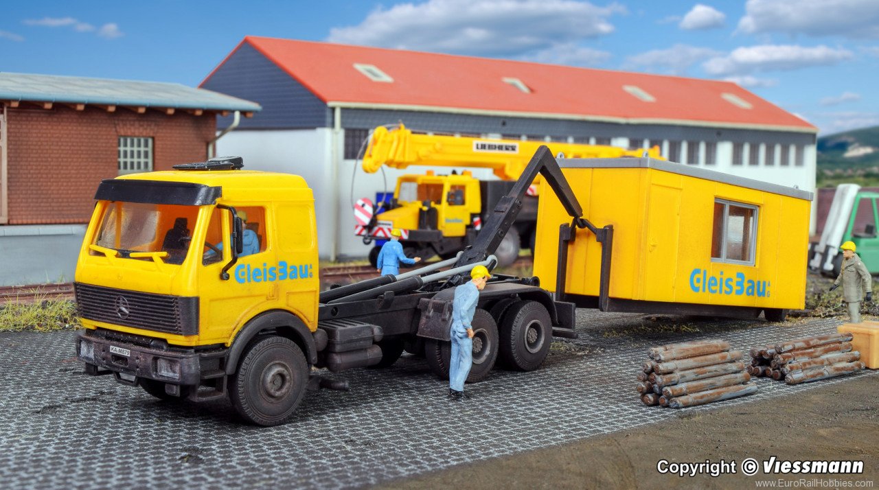 Kibri 16310 H0 MB ACTROS swap body vehicle with GleisBau 