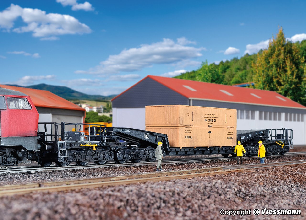 Kibri 16510 H0 Waggon Union rail transporter wagon with w