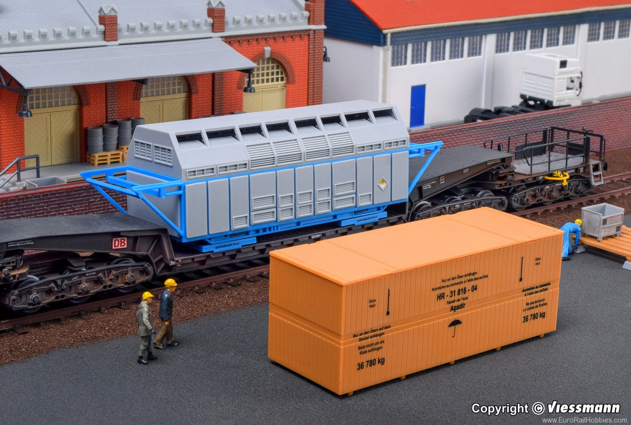 Kibri 16511 Freight castor container and wooden box