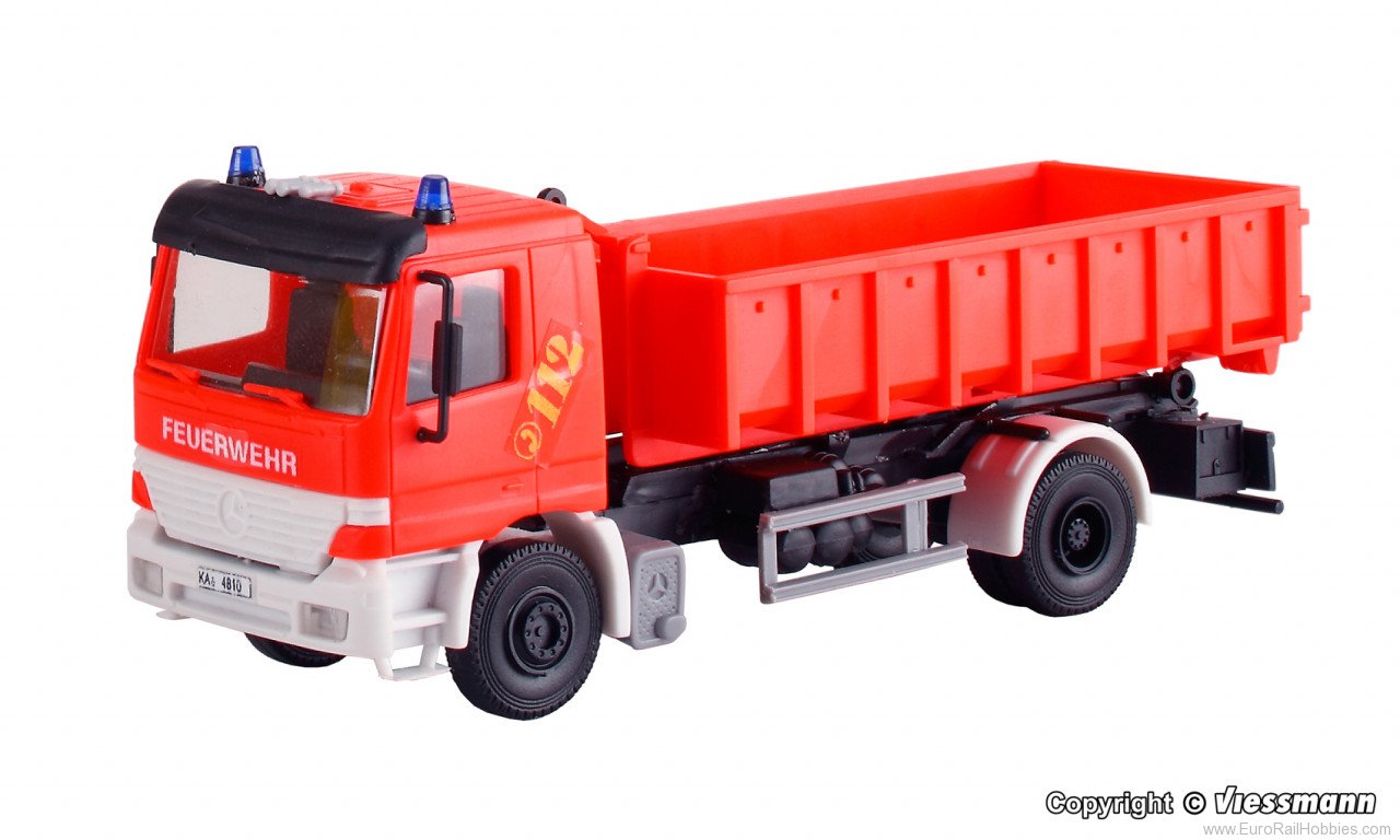 Kibri 18249 H0 Fire brigade Actros with roll-off dump