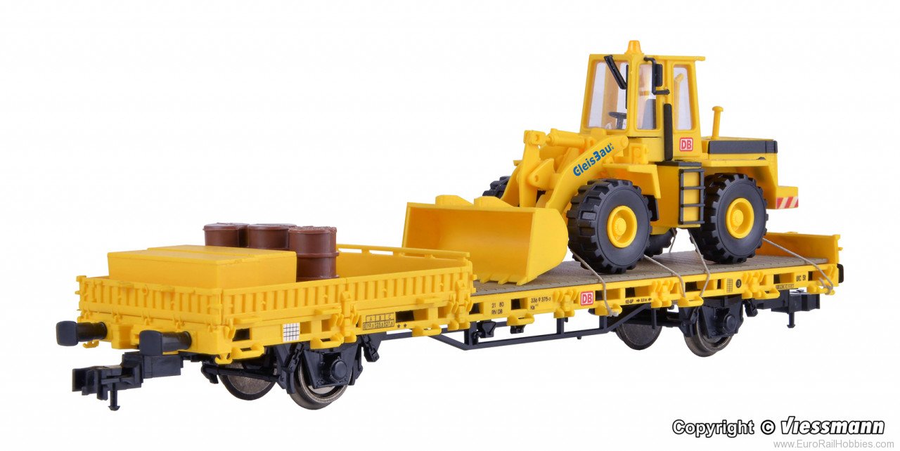 Kibri 26274 Low side car with wheel loader GleisBau and c