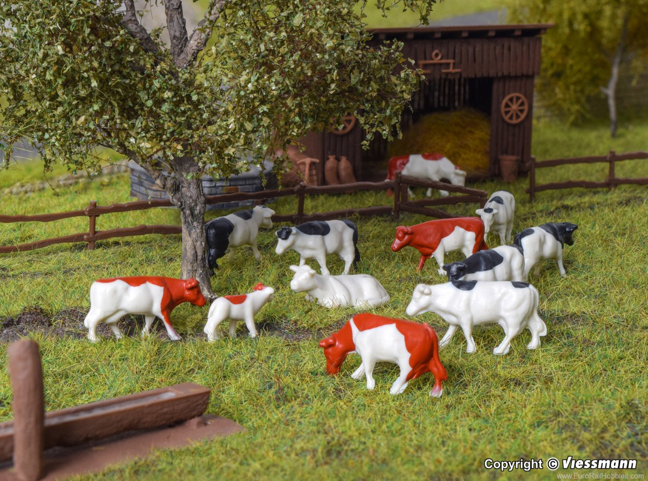 Kibri 38152 H0 Deco-Set cows, 12 pieces