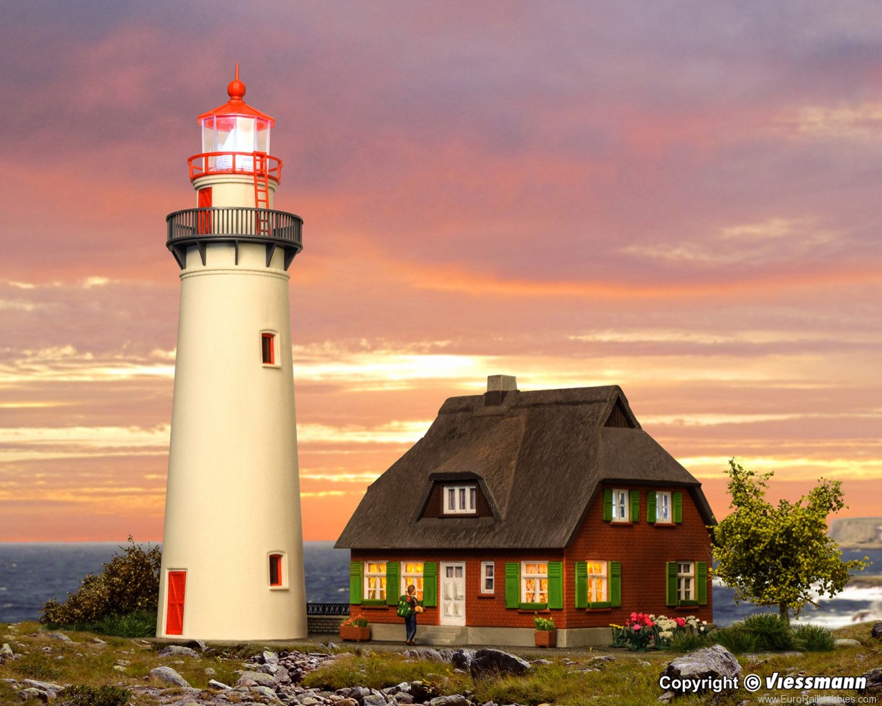 Kibri 39153 H0 Lighthouse on Hiddensee with annex