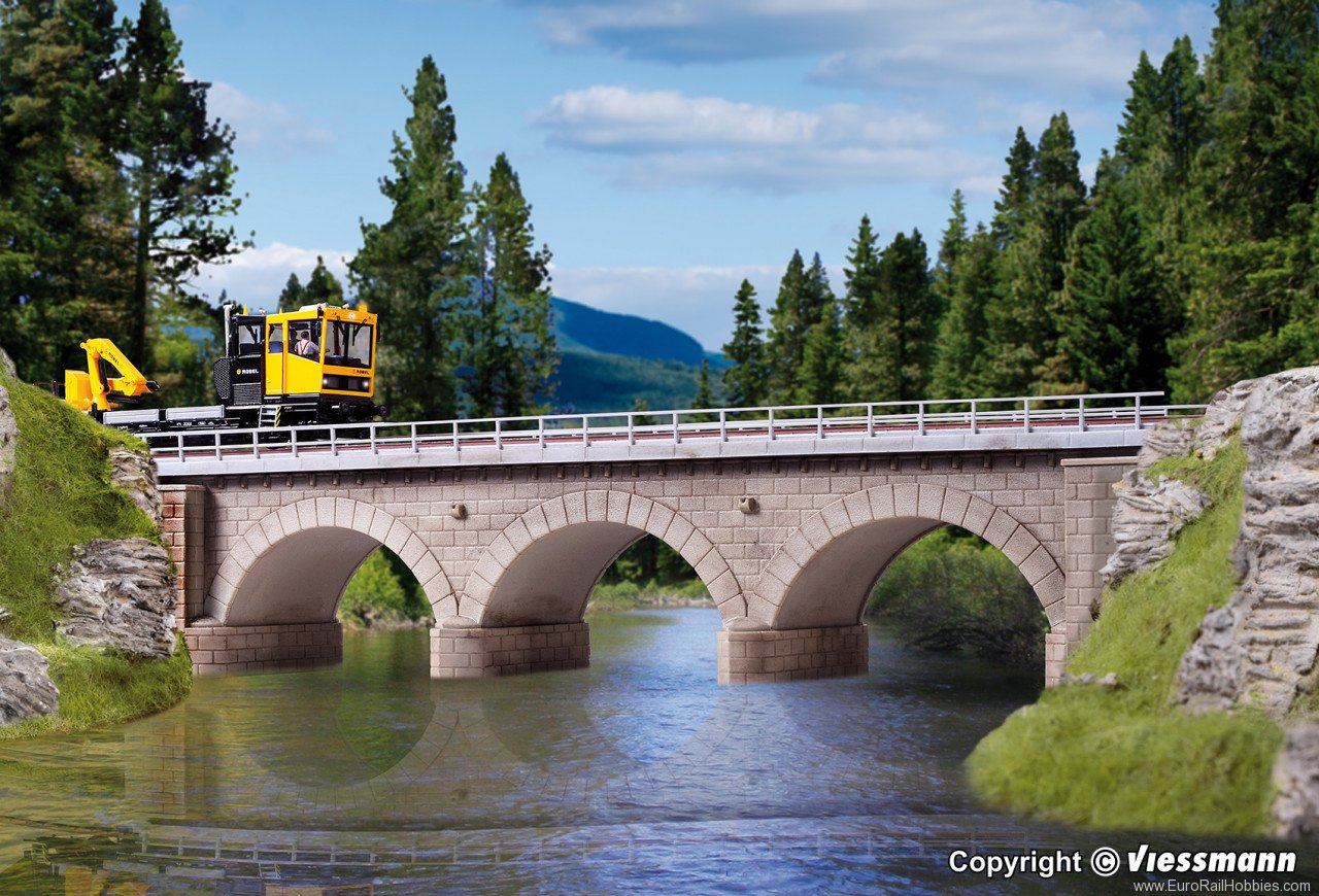 Kibri 39721 H0 Stonel bend bridge straight, single tracke