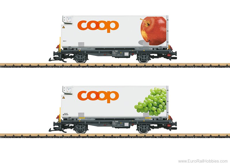 LGB 45887 LGB - RhB 2 Piece COOP Container Car-Set