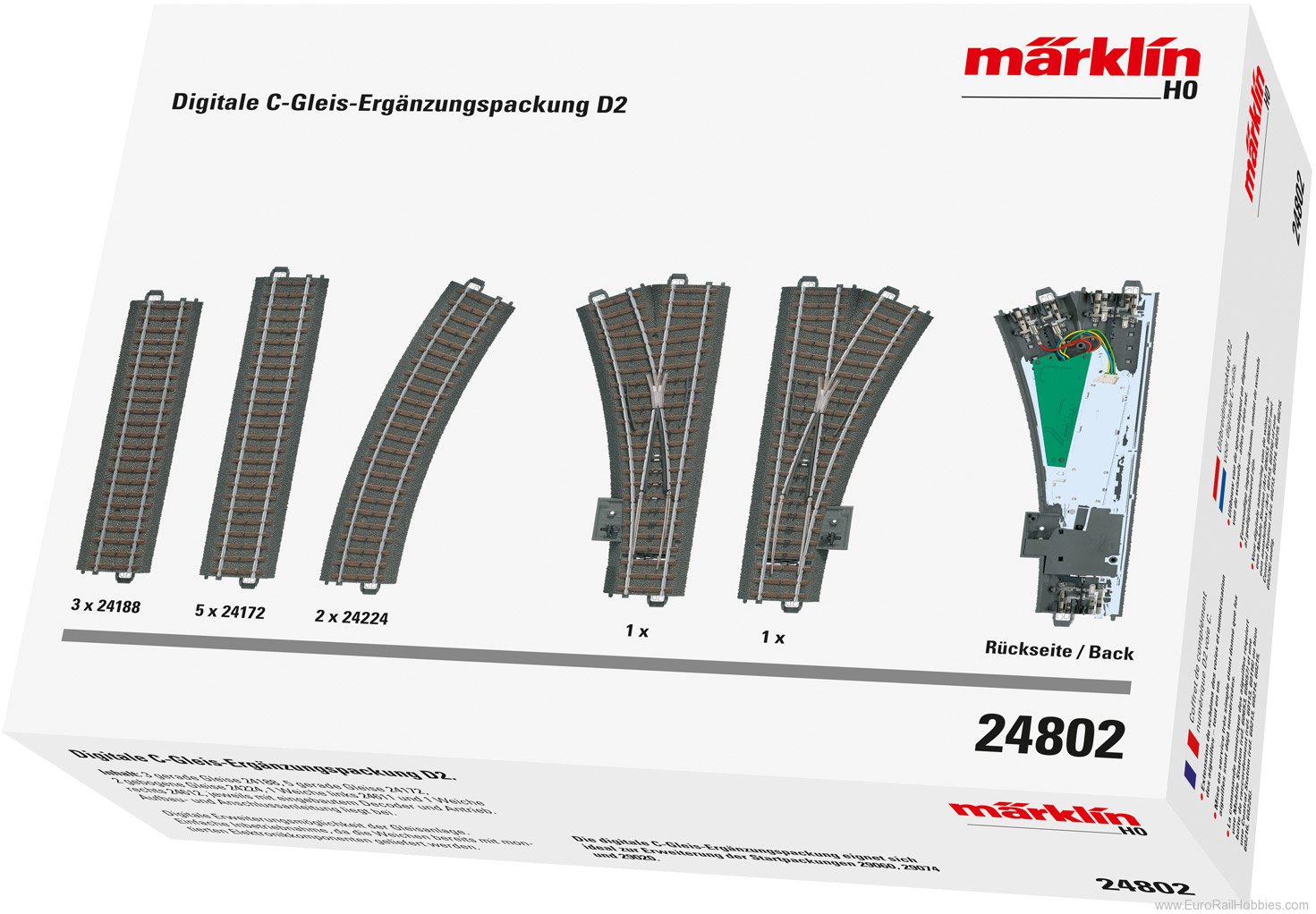 Marklin 24802 Digital C Track D2 Extension Set.            