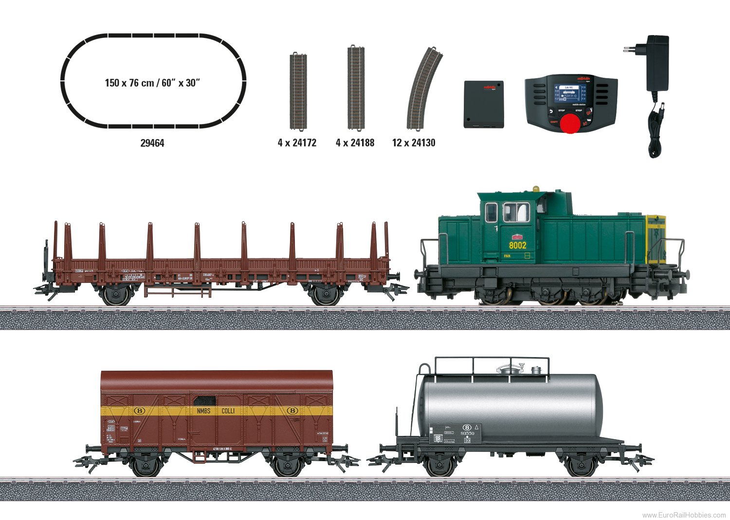 Marklin 29464 Belgian Freight Train with a Class 8000 Digit