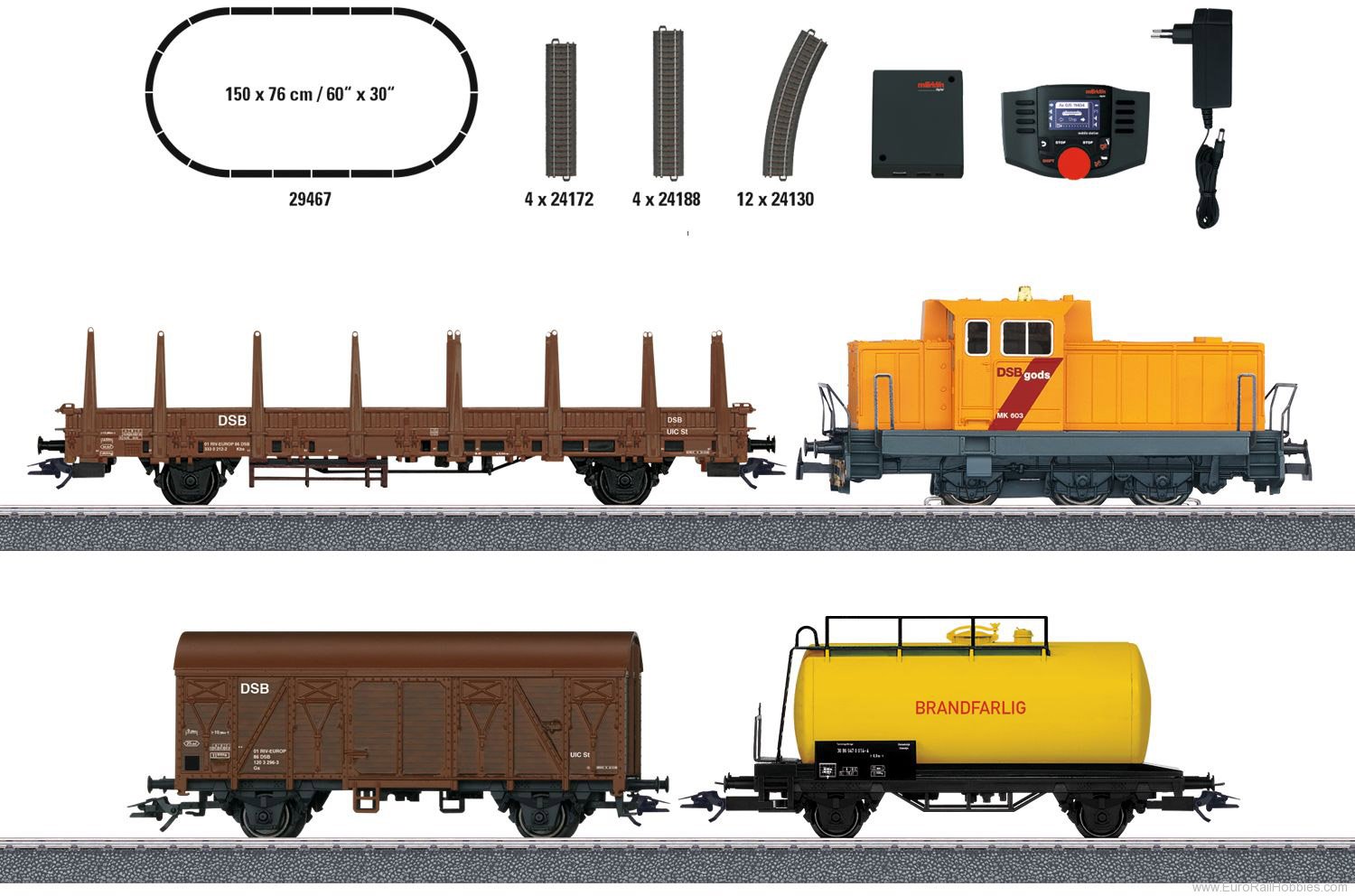 Marklin 29467 Danish Freight Train Digital Starter Set (MFX