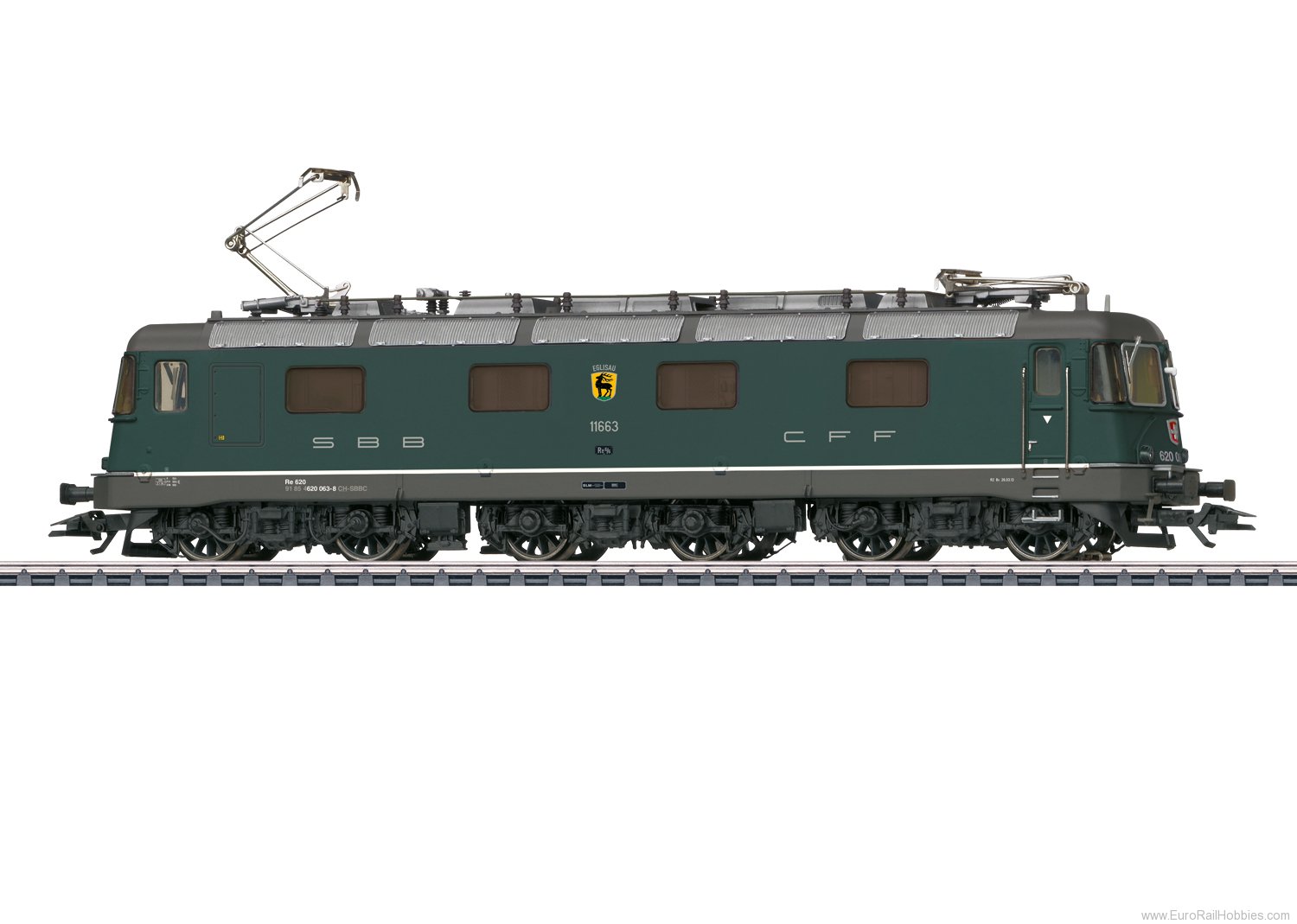 Marklin 37328 SBB Re 620 Electric Locomotive, Green, MFX+ w