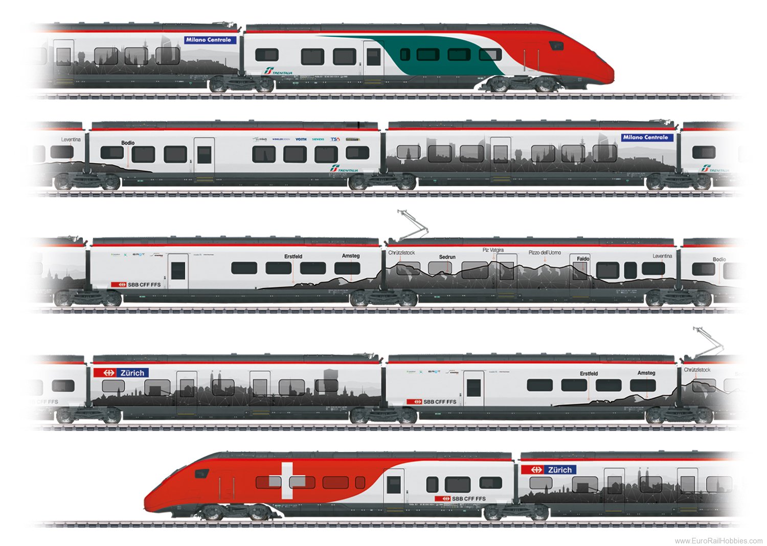 Marklin 39811 Class RABe 501 Giruno High-Speed Rail Car Tra