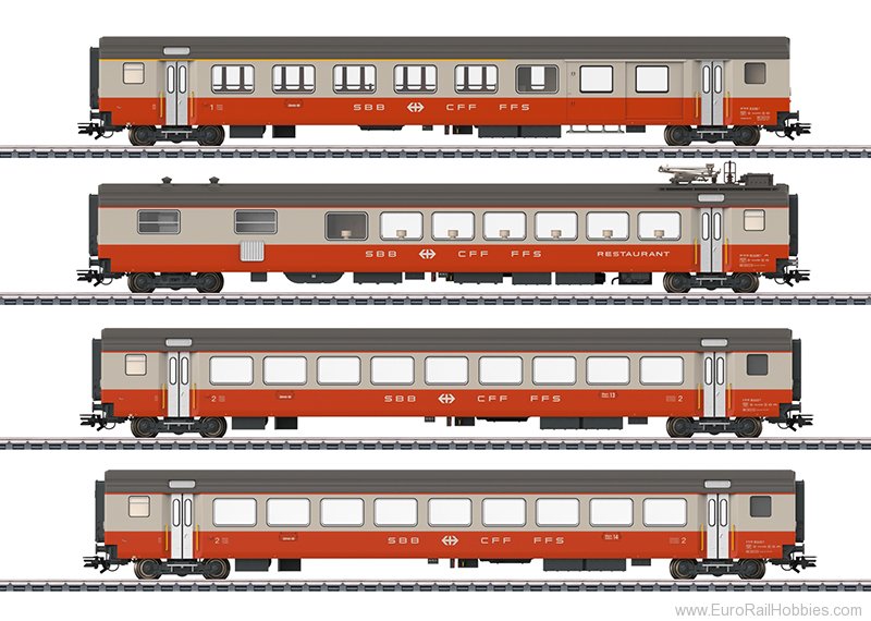Marklin 42190 SBB Swiss Express 4 Piece Passenger Car Set w