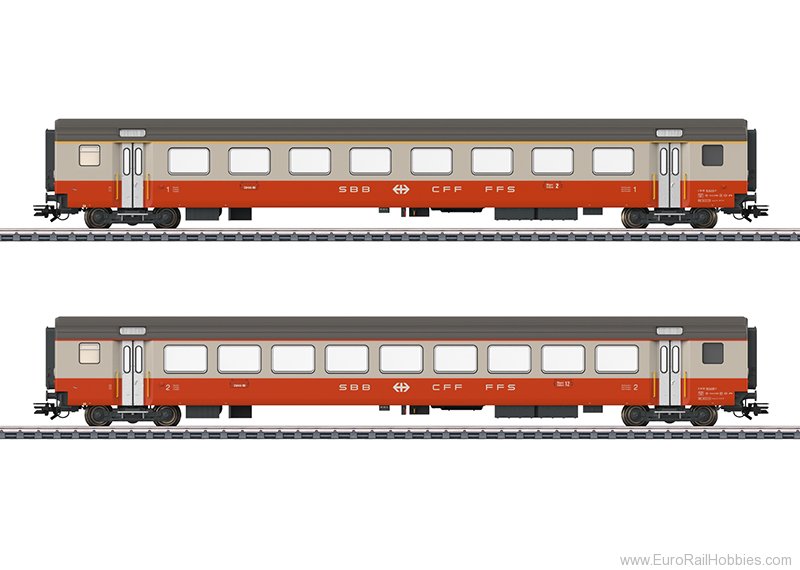 Marklin 42191 SBB Swiss Express 2 Piece Passenger Car Set w
