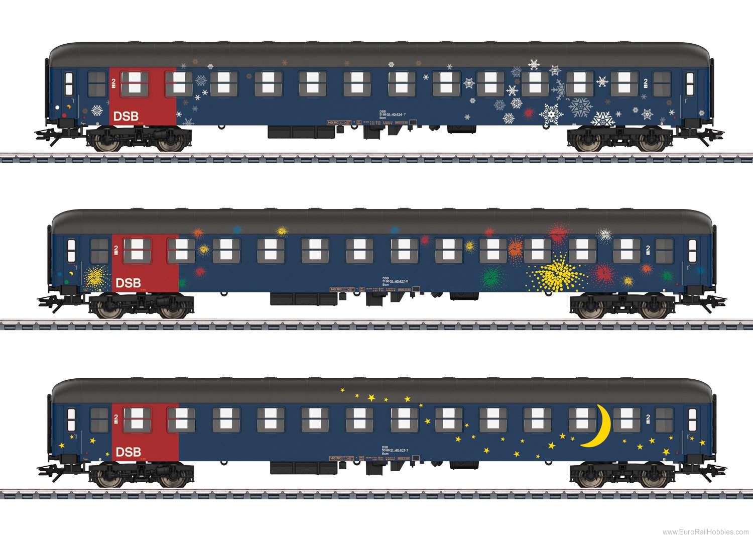 Marklin 42698 DSB 3 Piece Passenger Car Set