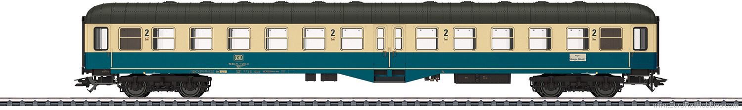 Marklin 43165 DB Passenger Car, 2nd Class w/LED Lighting!  