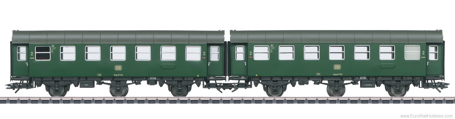 Marklin 43186 DB 'Rebuilt Car' Pair of Passenger Cars w/LED