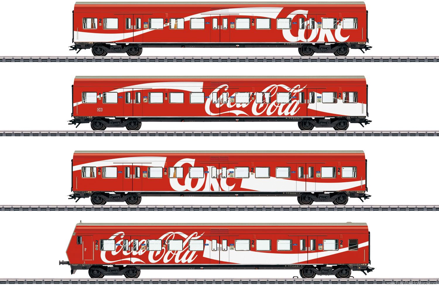 Marklin 43890 S-Bahn Passenger Car Set 'Coca-Cola' Advertis