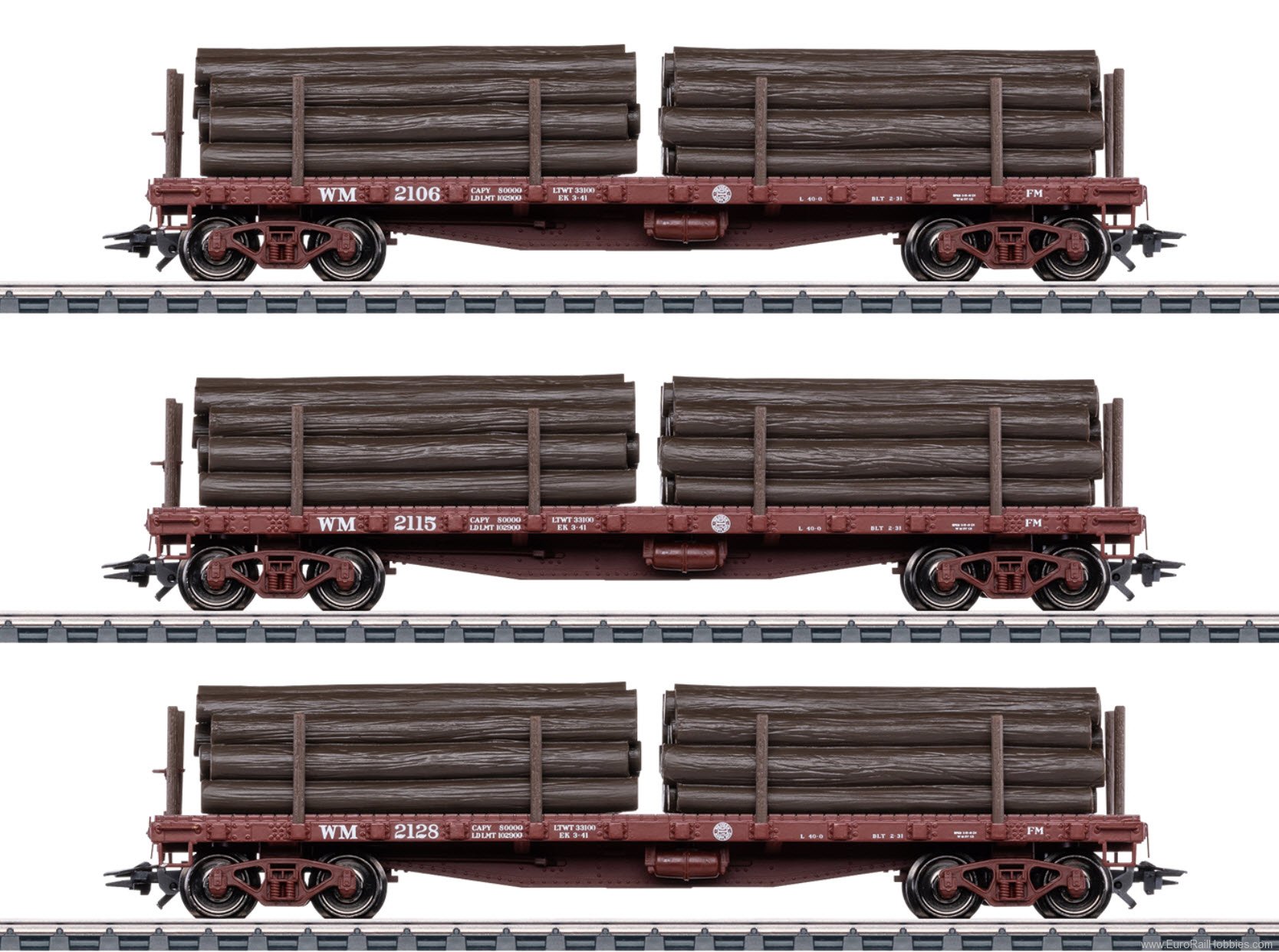 Marklin 45600 Marklin US Flat Car Set w/Log Load (New Tooli