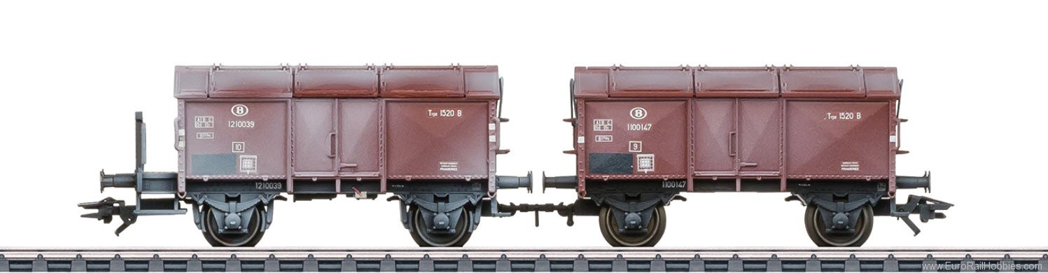 Marklin 46018 SNCB 2 Piece Weathered Hinged Cover Gondola S