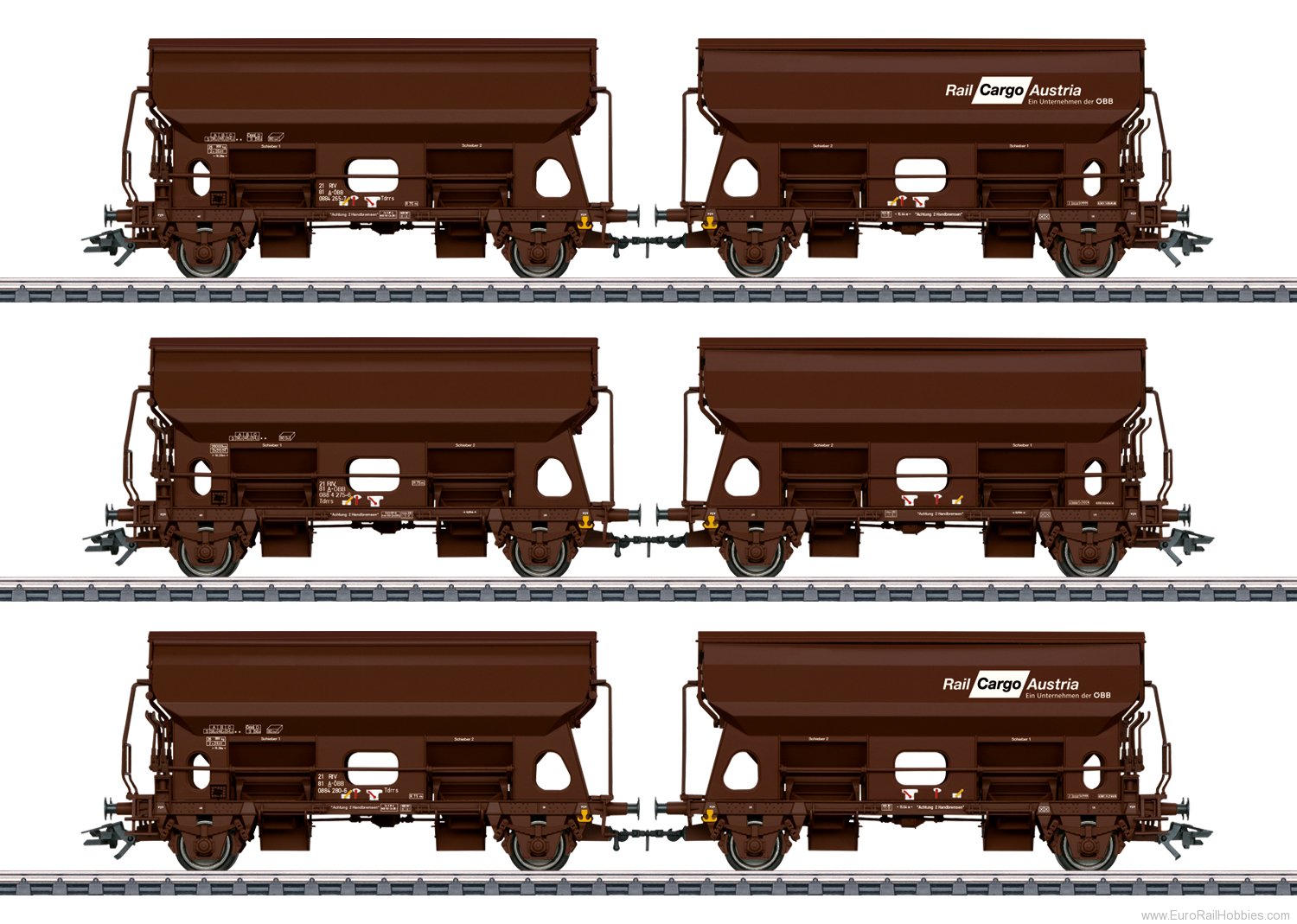 Marklin 46308 OBB 'Rail Cargo Austria' Hinged Roof 6 Piece 