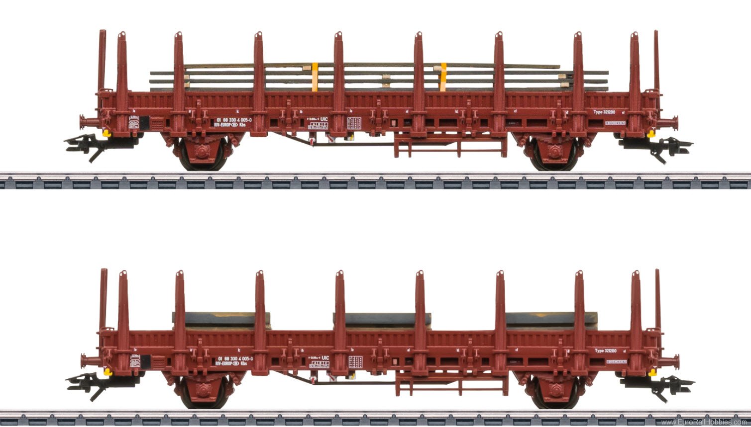 Marklin 46932 SNCB 2 Piece Stake Car Set w/Loads