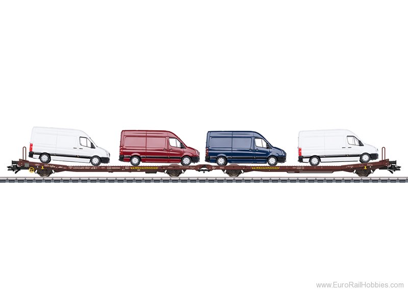 Marklin 47430 DB AG Type Laads 800B Pair of Flat Cars w/Van