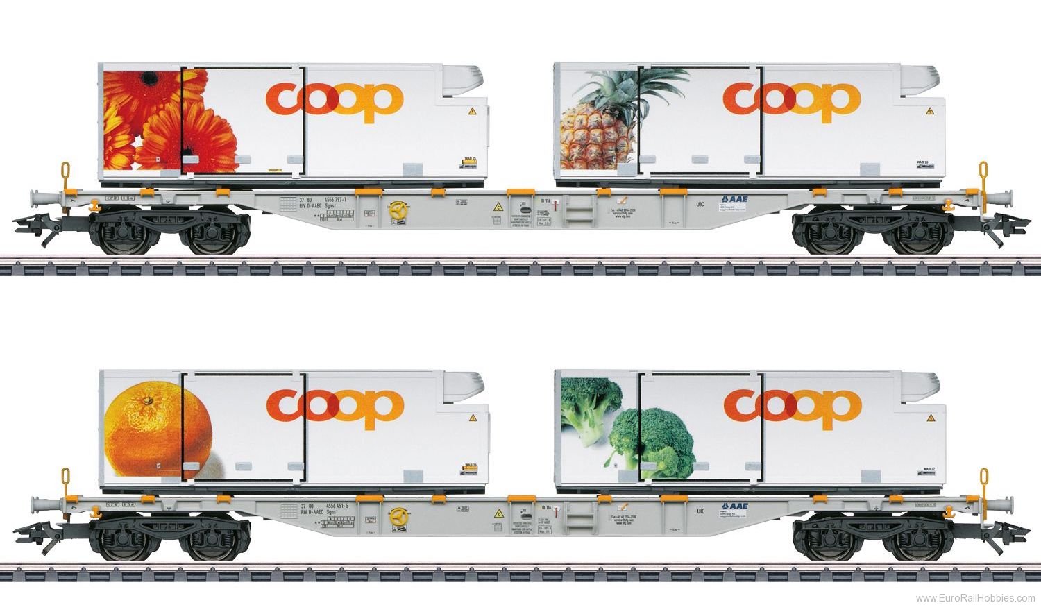 Marklin 47462 AAE Coop Container Flat Car Set