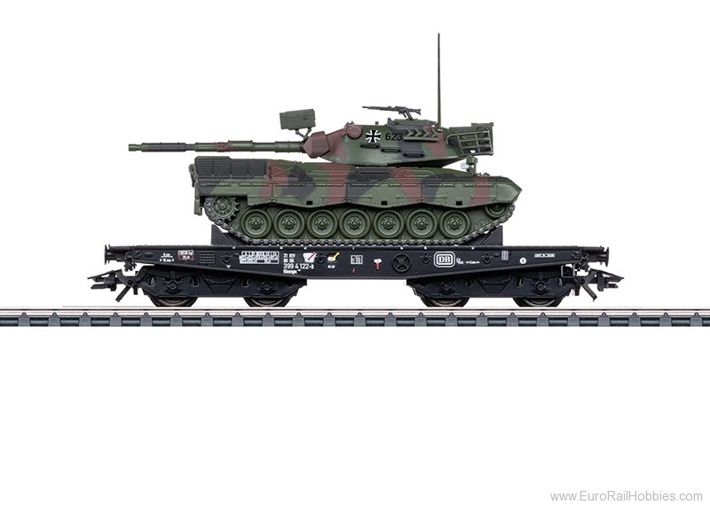 Marklin 48876 DB Type Rlmmps 4 Axle Heavy-Duty Flat Car w/L