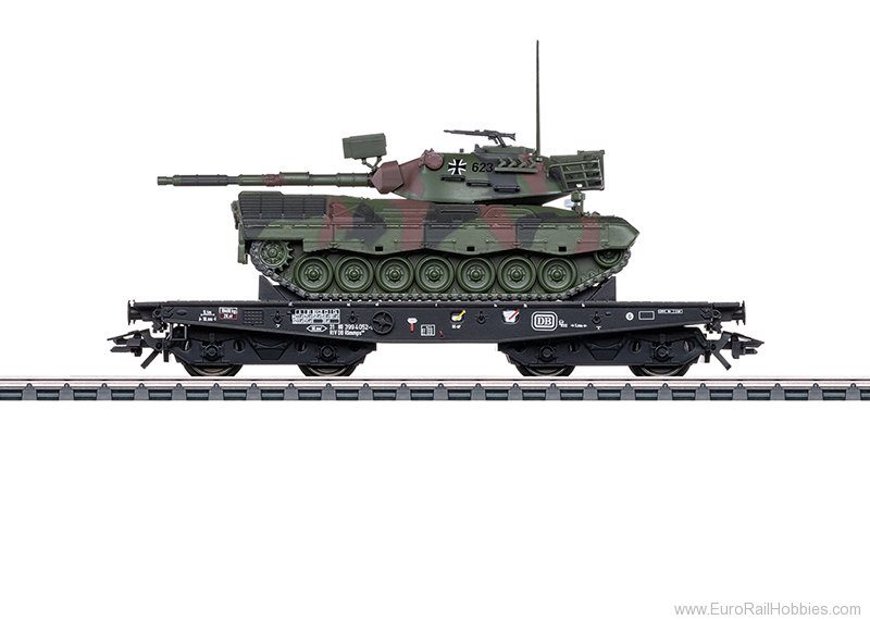 Marklin 48877 DB Type Rlmmps 4 Axle Heavy-Duty Flat Car w/L