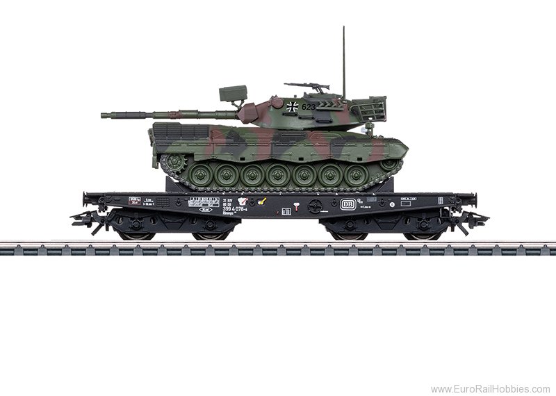 Marklin 48878 DB Type Rlmmps 4 Axle Heavy-Duty Flat Car w/L