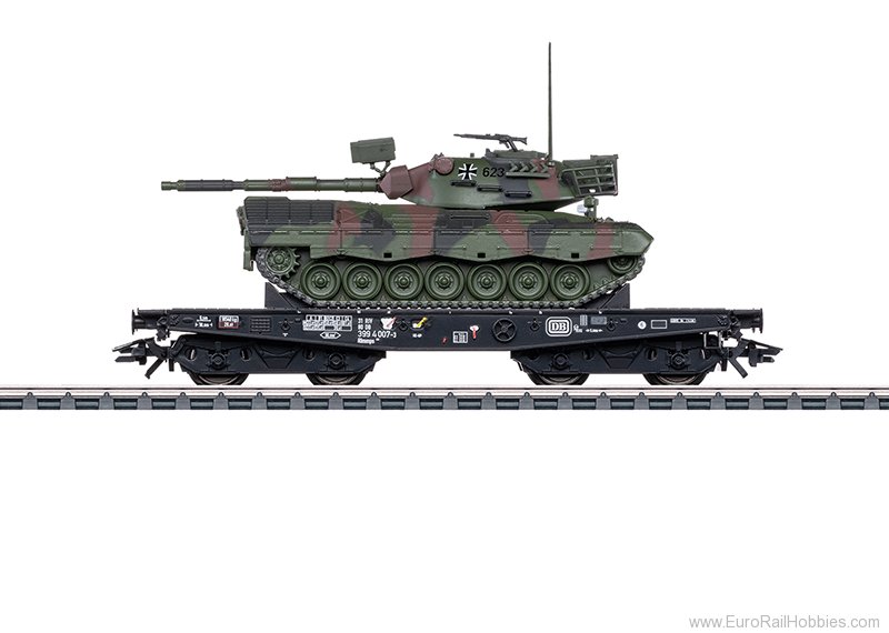 Marklin 48879 DB Type Rlmmps 4 Axle Heavy-Duty Flat Car w/L