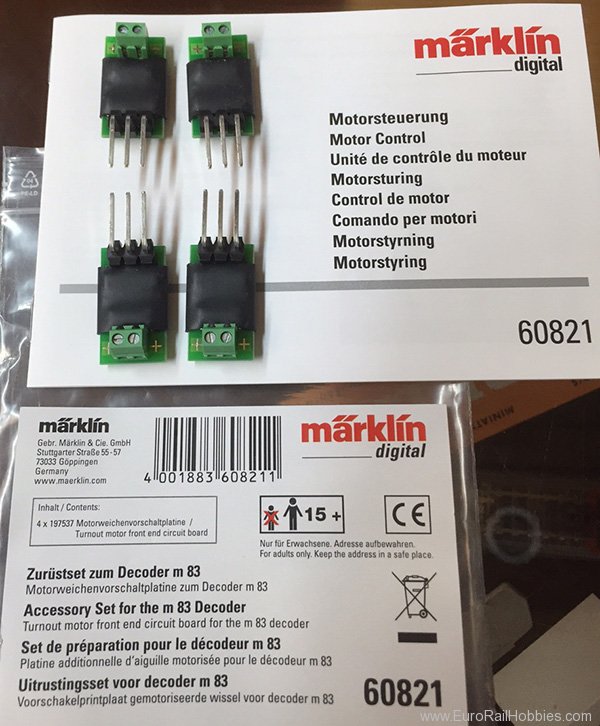 Marklin 60821 Accessory Set for the m83 Decoder