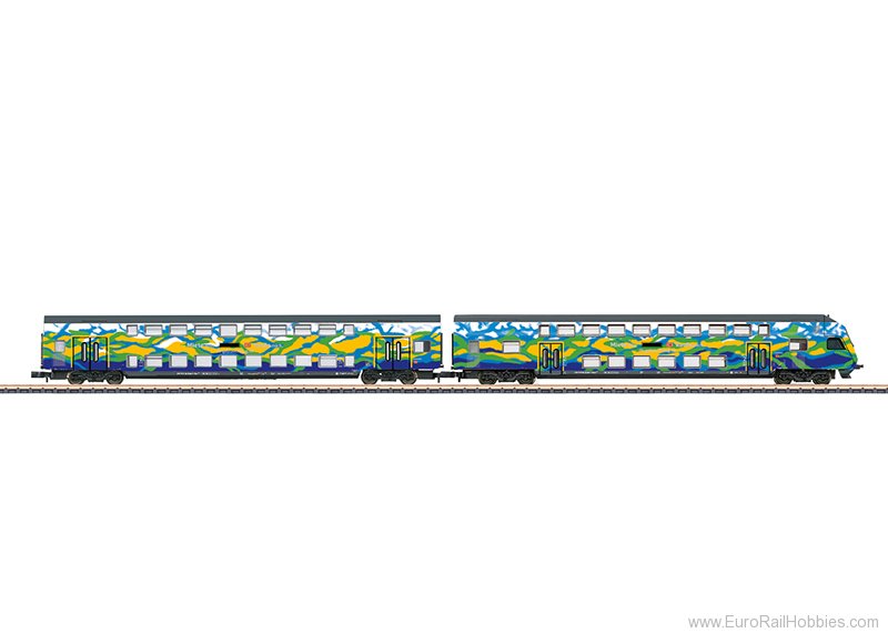 Marklin 87307 DB AG 'Touristik' 2 Bi-Level 2 Piece Coach Se