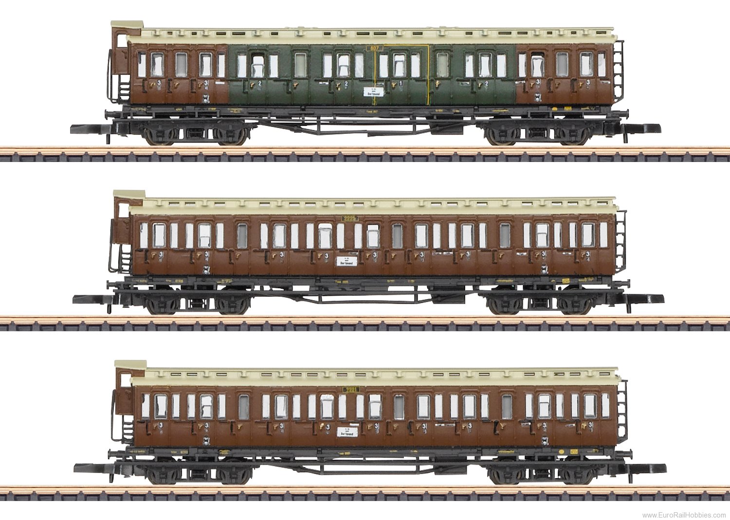 Marklin 87568 KPEV Car Set with 3 Compartment Cars (2024-1 