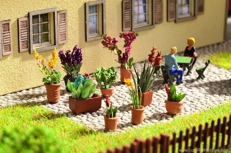 Noch 14012 Ornamental Plants, in flower pots, 9 pcs.