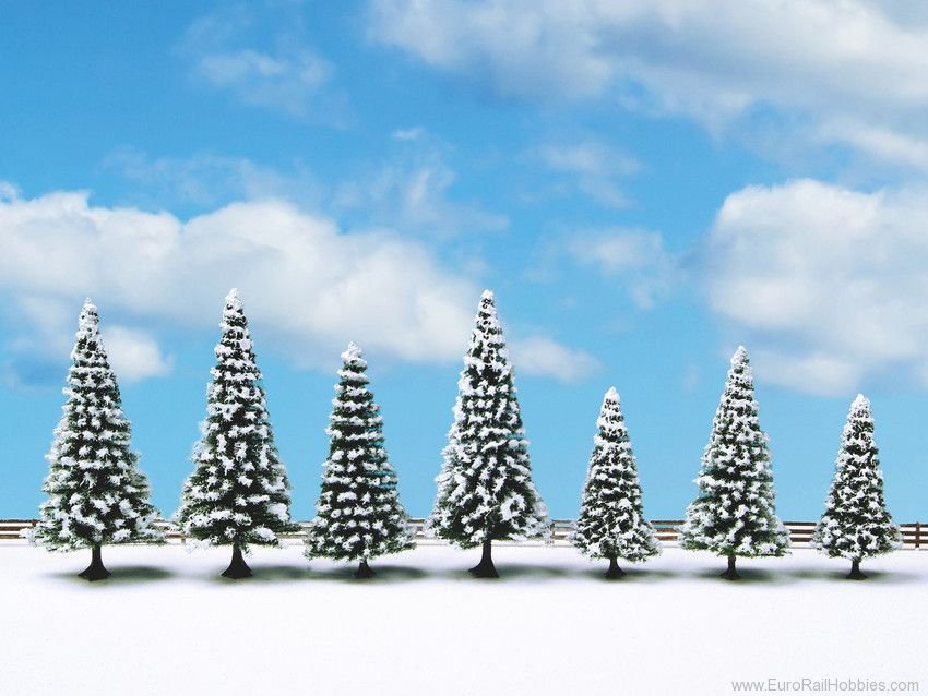Noch 25087 Snow Fir Trees, 7 pieces