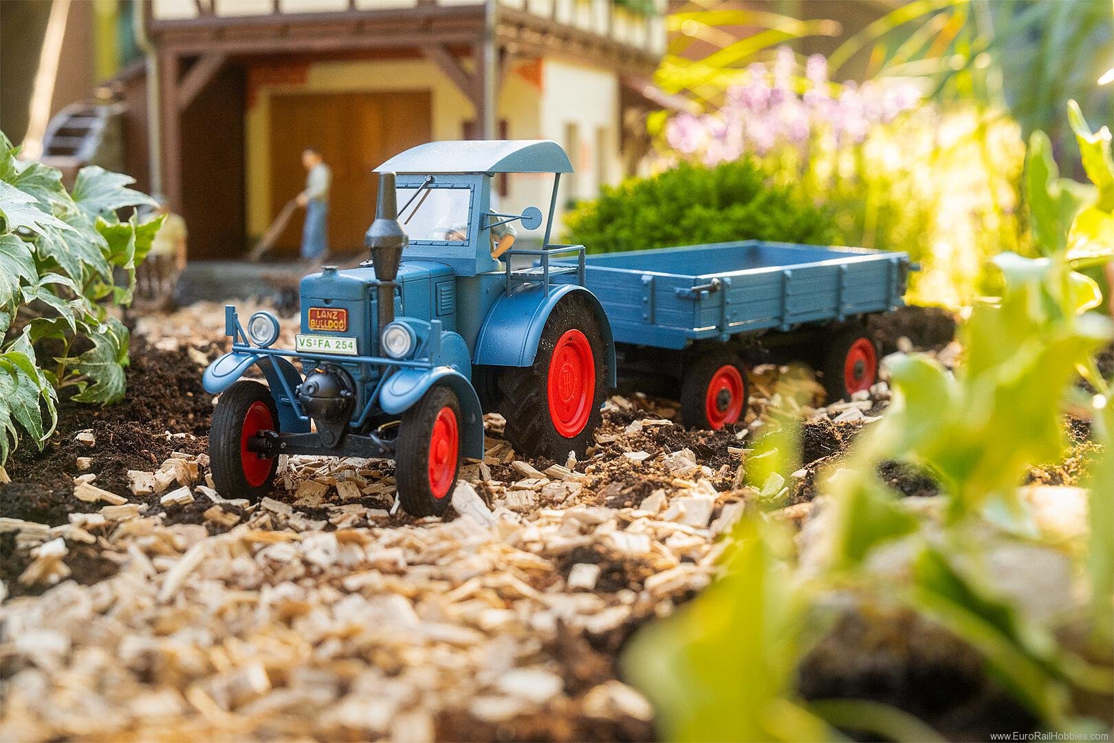 Pola 331620 Pola Lanz Bulldog with trailer