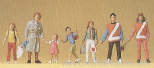 Preiser 10344 Pedestrians/sch xing ptrl 