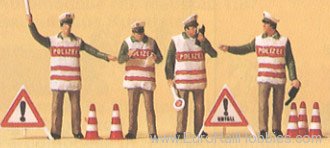 Preiser 10419 People Working -- Policemen w/Warning Vests a