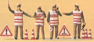Preiser 10419 People Working -- Policemen w/Warning Vests a