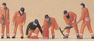 Preiser 10444 Workers -- Track Workers w/Accessories 
