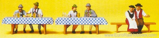 Preiser 10449 Pedestrians -- Oktoberfest Goers #2 Seated At