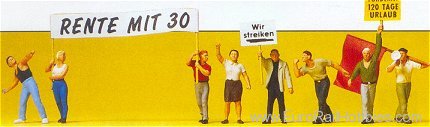 Preiser 10456 Pedestrians -- Demonstrators w/Signs 