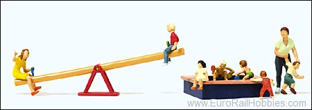 Preiser 10587 Children playing on seesaw and sawpit