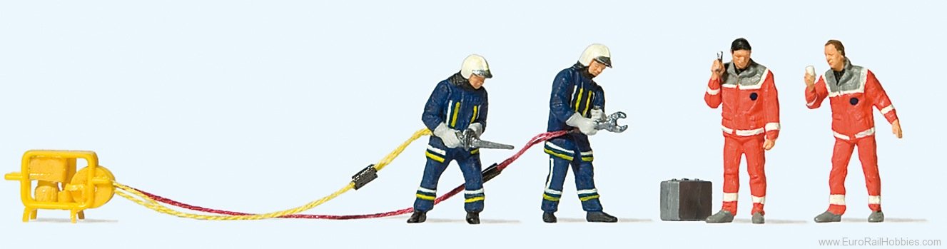 Preiser 10625 Firemen, Rescue with shears and spreaders, Pa