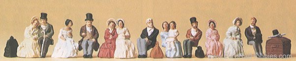 Preiser 12045 Pedestrians -- Vintage Passengers 1847 