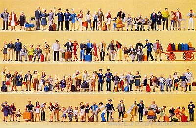 Preiser 13000 100 Painted Figures - Railways personnel, tra