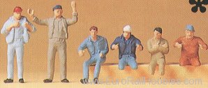 Preiser 14009 Truck Drivers Standing (2) and Sitting (4) 