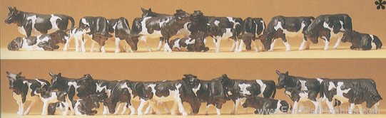 Preiser 14408 Dairy Cows (black & white - Holsteins) 