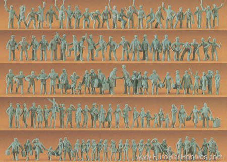 Preiser 16325 Unpainted Figure Set -- Railroad Personnel & 
